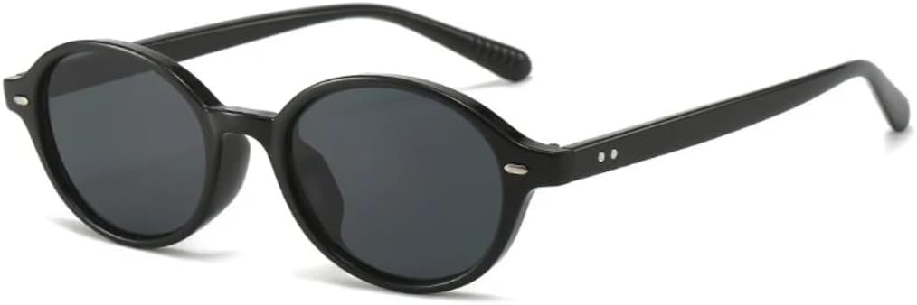 

Солнцезащитные очки с защитой от УФ-излучения UV400 | Овальная маленькая оправа, панк-стиль, яркие линзы | Для женщин и мужчин, для занятий спортом на открытом воздухе и вождения DSVIGF, Black-black