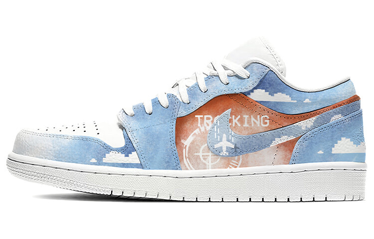

Кроссовки Air JORDAN 1 Vintage Basketball Shoes Women's Low-Top Blue Orange