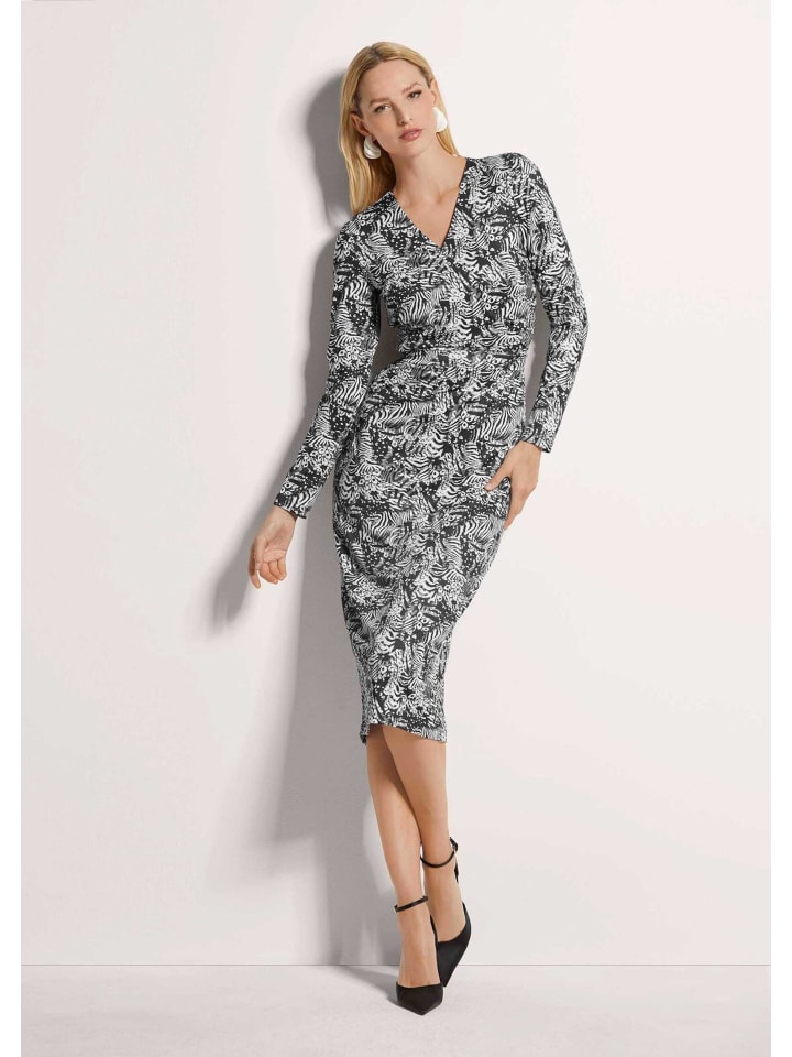 

MADELEINE Платье-халат черного/бежевого цвета