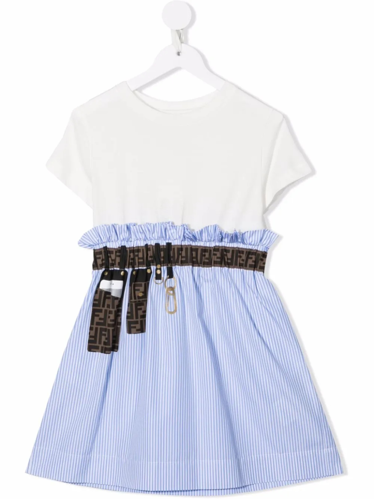 

Платье в полоску Fendi Kids, белый