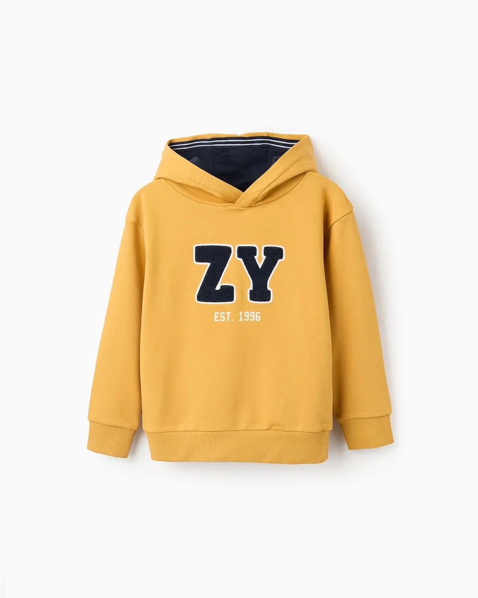 

Детское худи с буквами из букле Zippy, желтый
