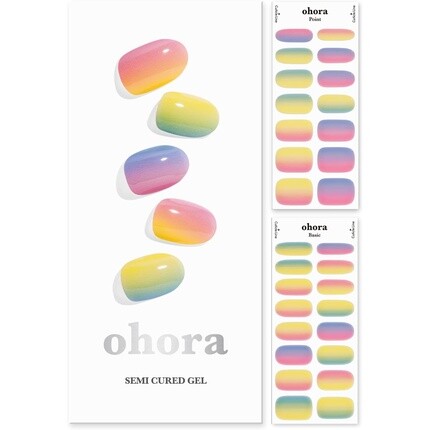 Полуотвержденные гелевые полоски для ногтей ohora N Pastel — работают с любыми УФ-лампами для ногтей Салонное качество, долговечен, легко наносится и снимается, в комплект входят 2 подготовительные подушечки, пилочка для ногтей и деревянная пало...