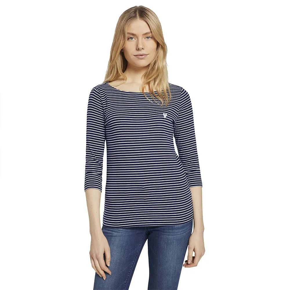 

Футболка Tom Tailor Stripe 3/4 sleeve, синий