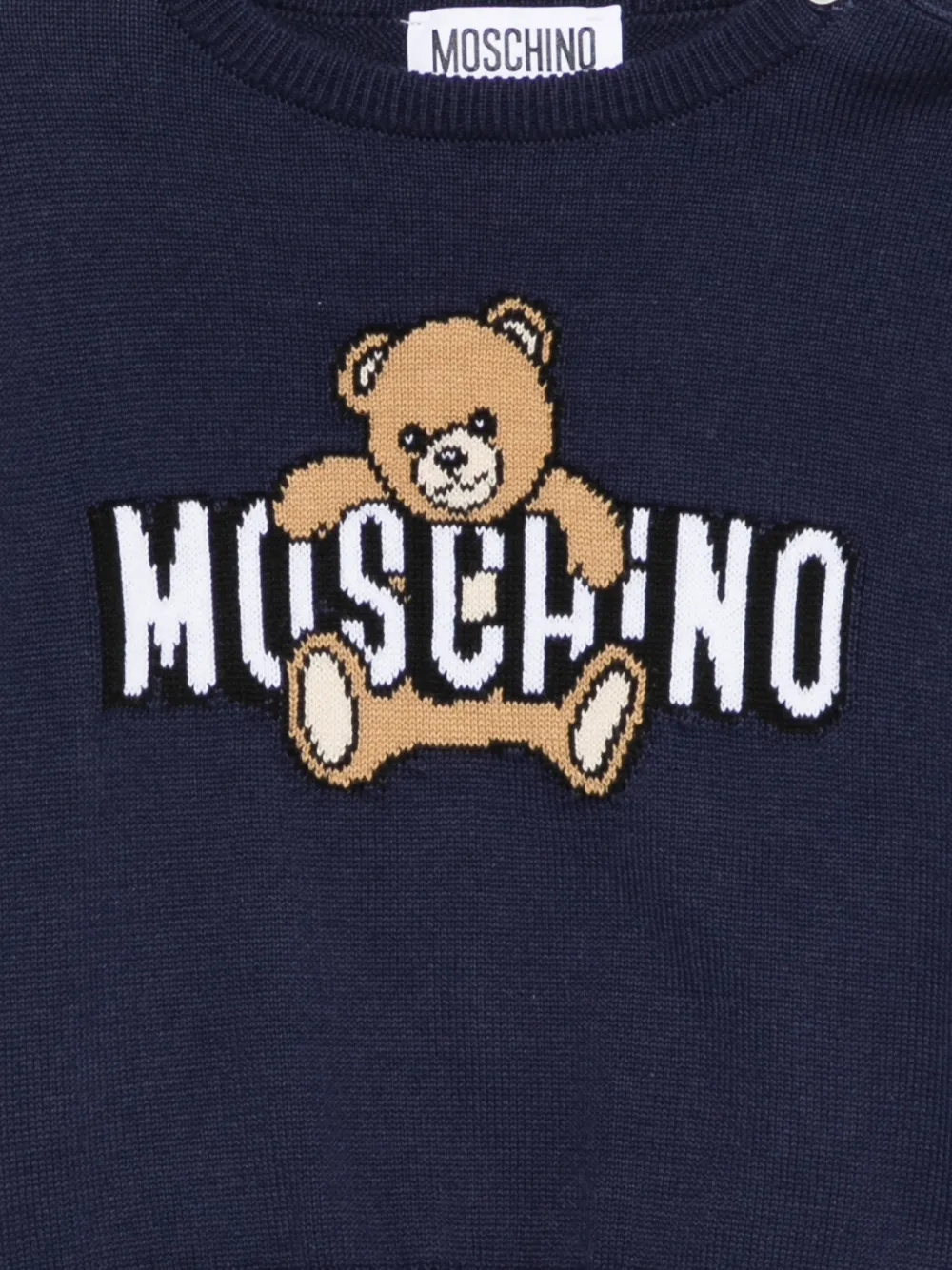 Топ с интарсией "Тедди" Moschino Kids, синий — фото 3