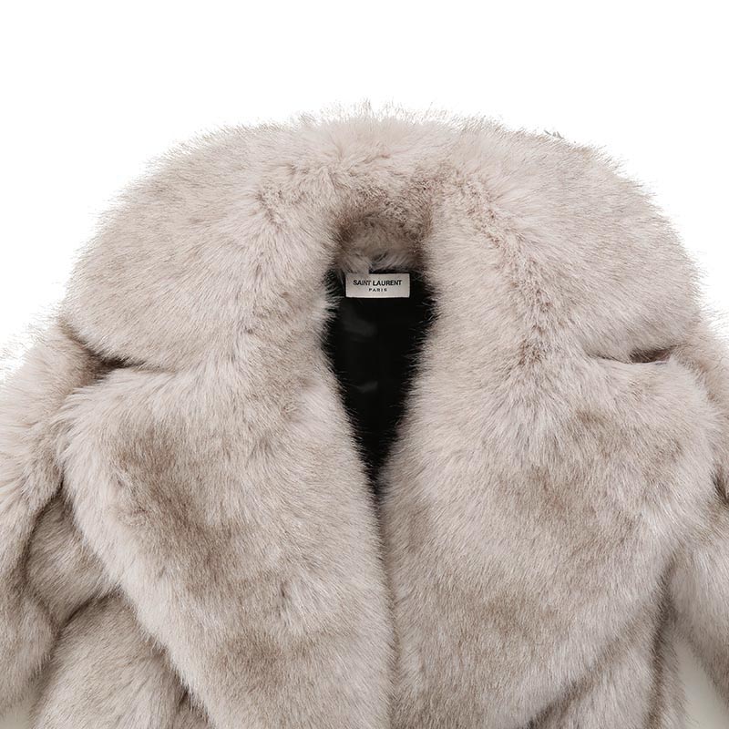 Женская куртка Fur Greige SAINT LAURENT, Greige — фото 4