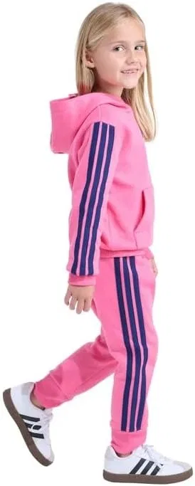 Детский спортивный костюм из флиса Adidas, куртка и штаны, Pink — фото 2