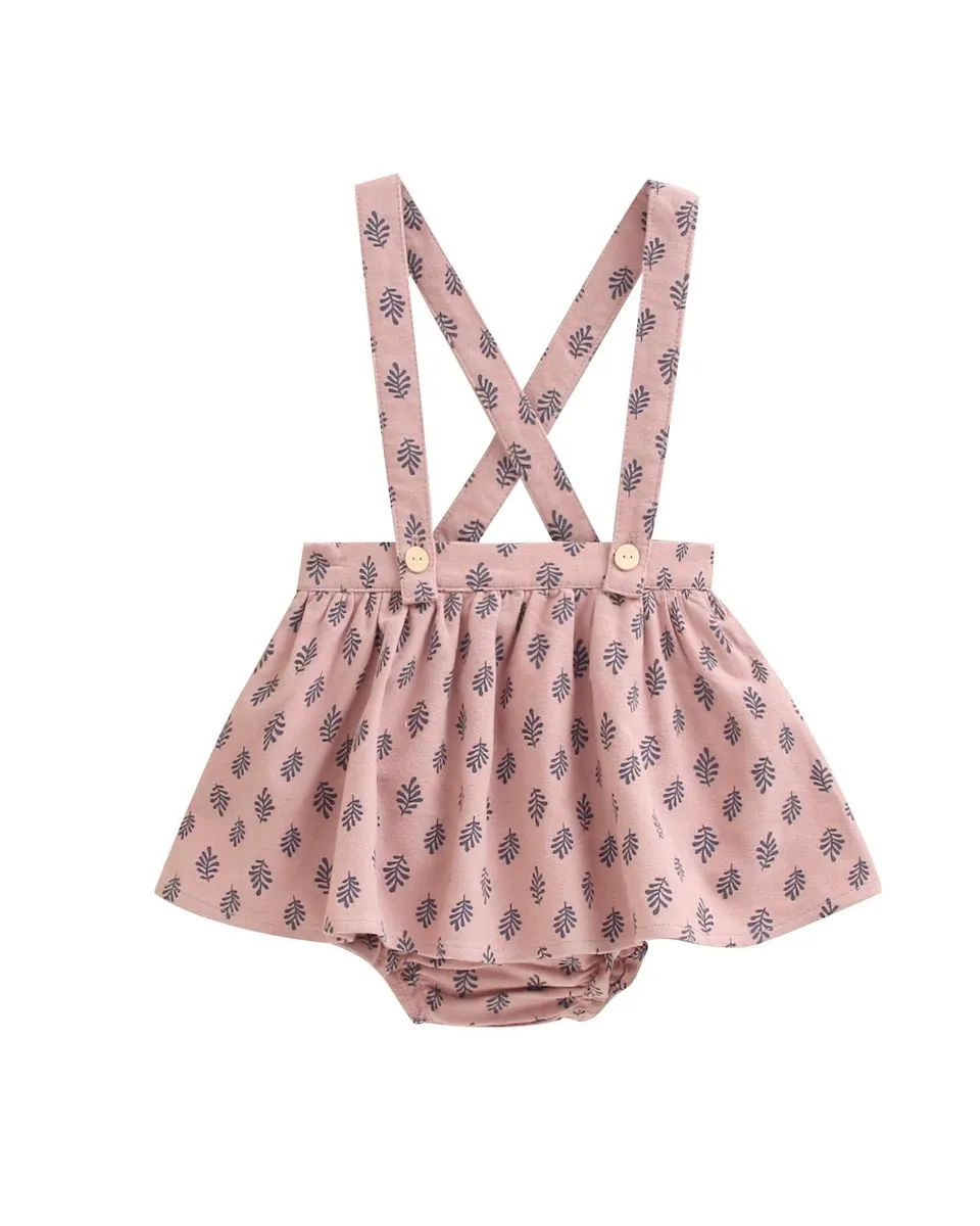 

Детский слитный комбинезон на бретелях с принтом из листьев Dadati, розовый