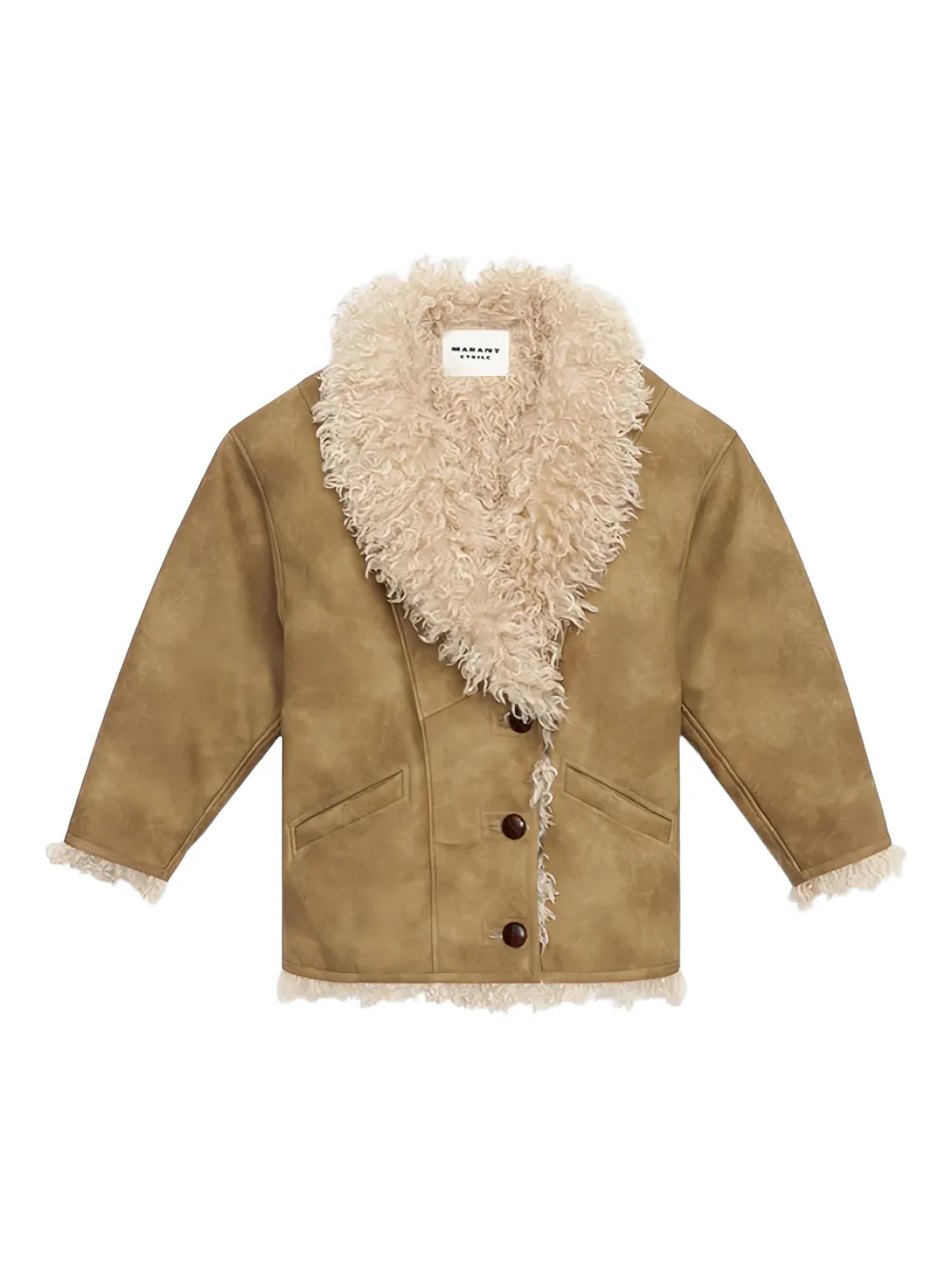 

Пальто Clea с воротником из шерпы ISABEL MARANT, коричневый