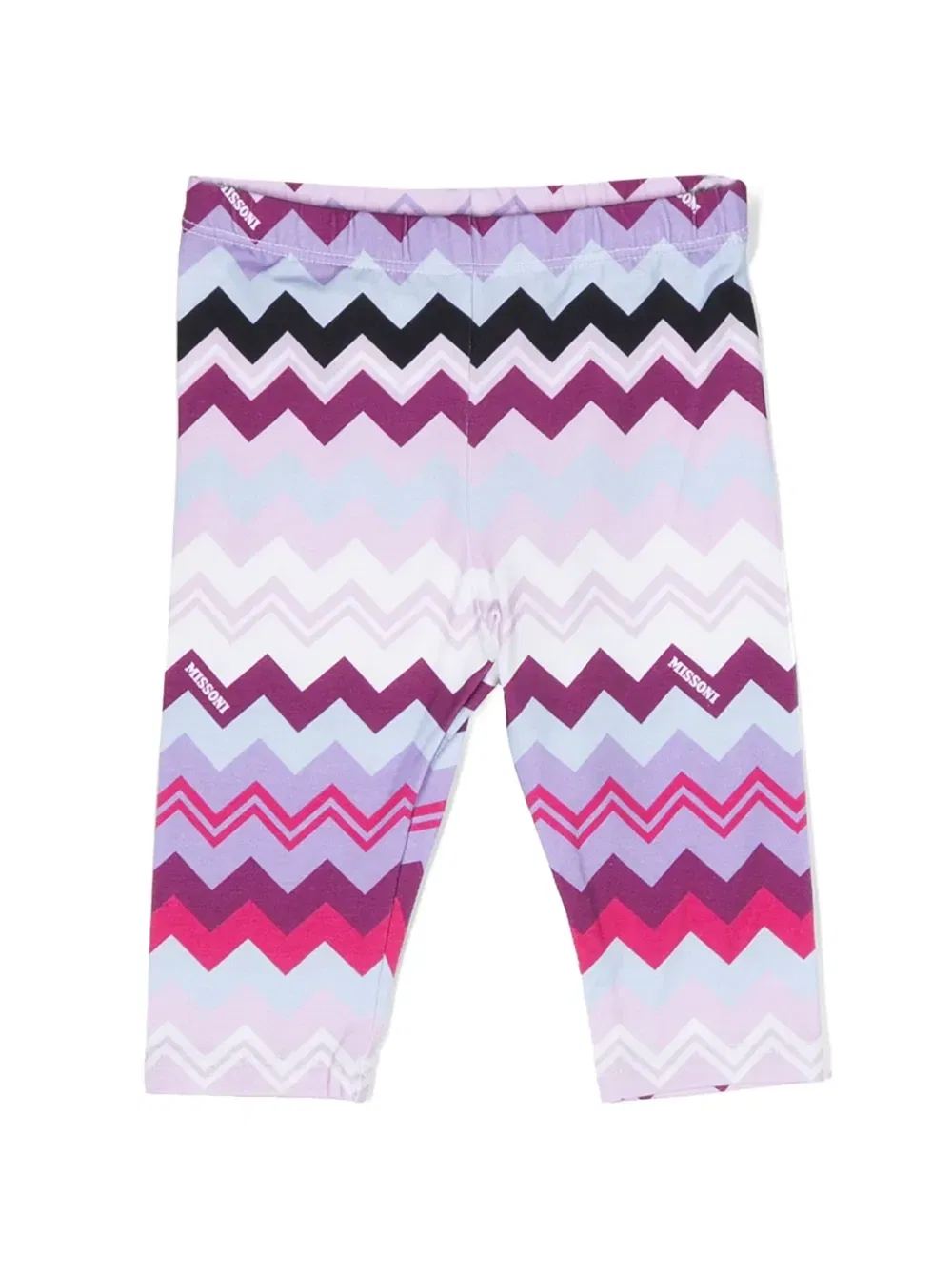 Легинсы с эластичным поясом и узором зигзаг Missoni Kids, фиолетовый