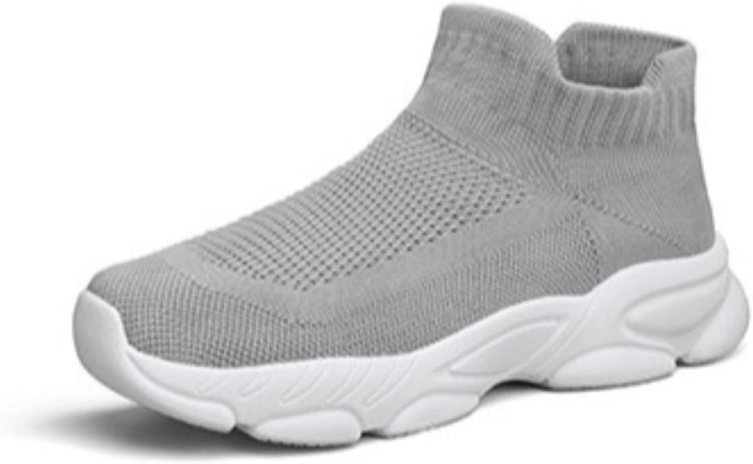 

Дышащие легкие вязаные кроссовки-носки для мужчин, повседневная мягкая обувь для ходьбы, школы и путешествий, на все сезоны Zixcplaz, серый