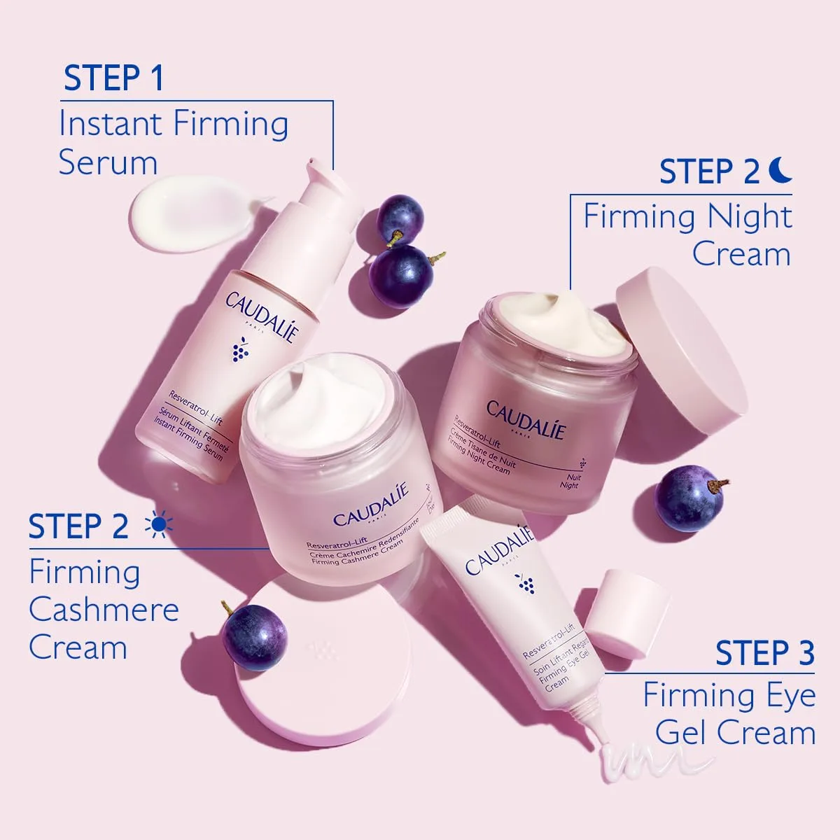 Caudalie Resveratrol-Lift Retinol Alternative Firming Night Cream Moisturizer and Refill - 50 ml Cream and 50 ml Refill Pod — фото 2