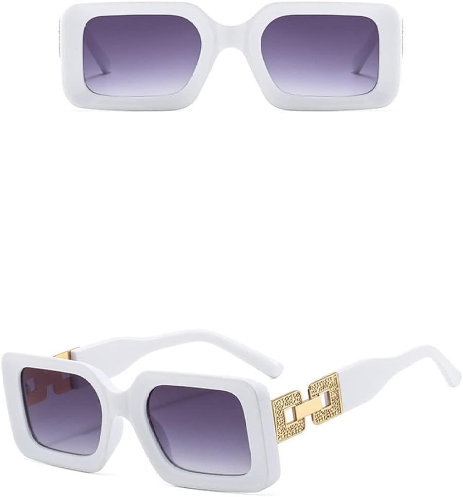 

MUTYNE Роскошные ретро-солнцезащитные очки квадратной формы для женщин и мужчин, винтажные прямоугольные очки, модные товары, женская защита от УФ-излучения UV400, White