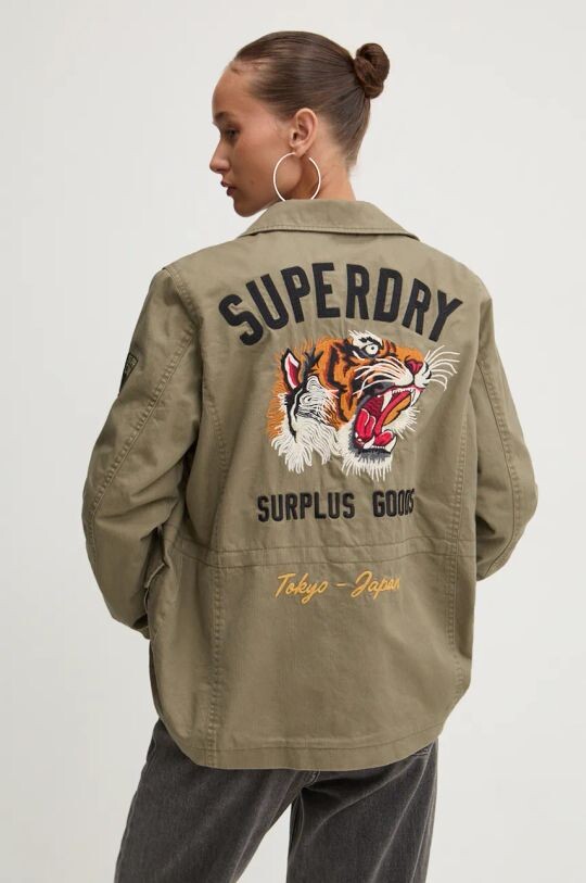 

Хлопковая куртка Superdry, зеленый