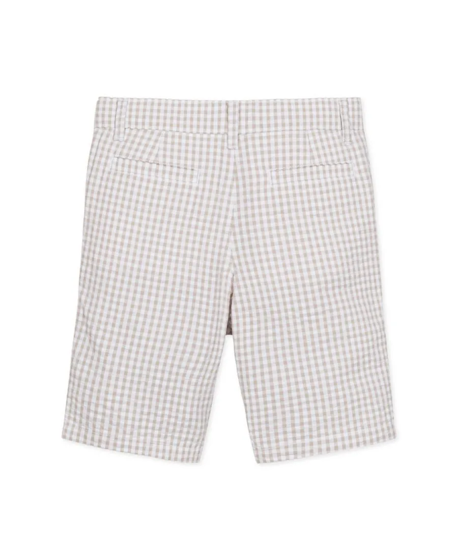 Шорты из жатой ткани для мальчиков Hope & Henry, Taupe Gingham Seersucker — фото 4