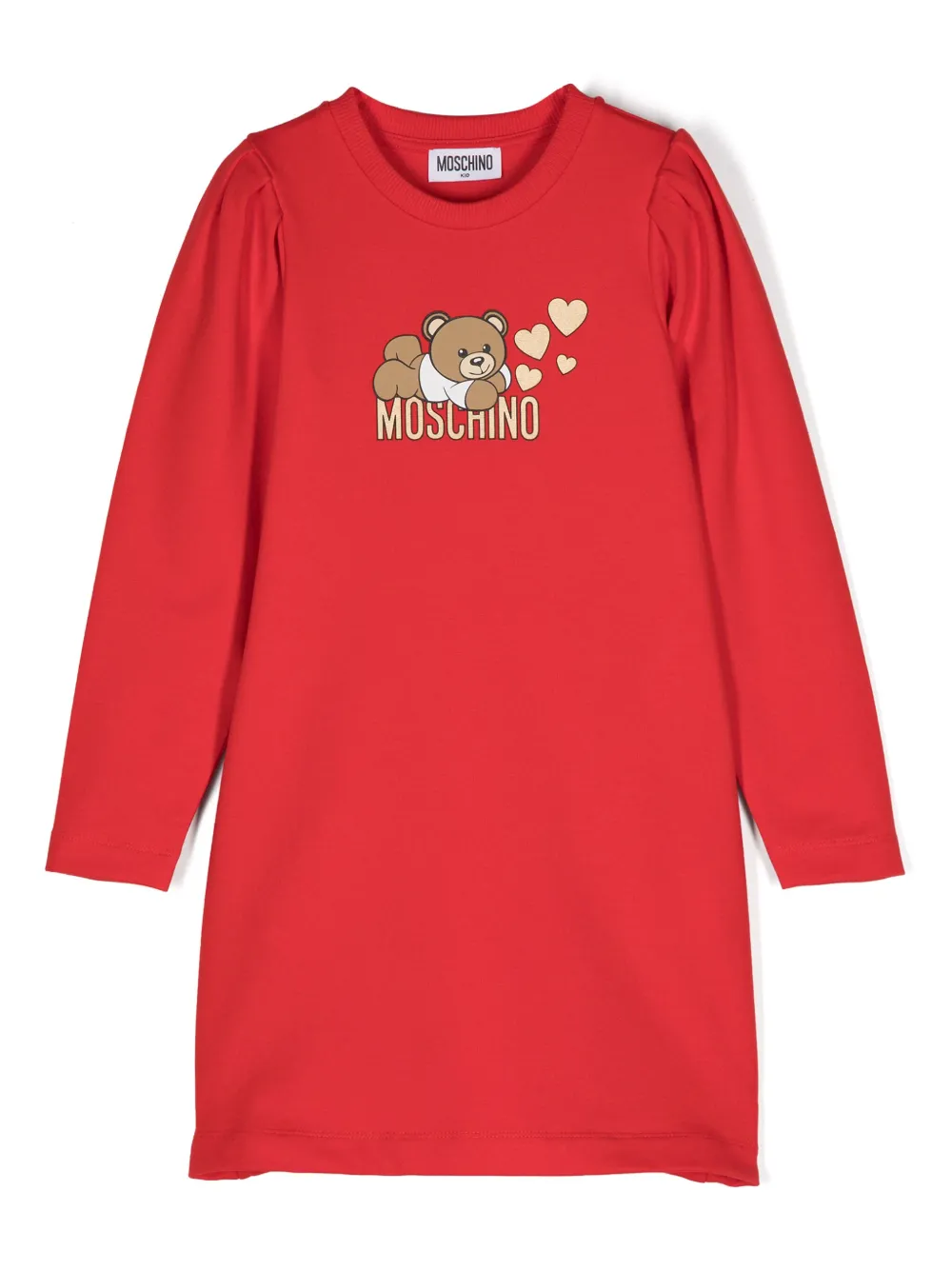 

Платье А-силуэта с принтом Teddy Bear Moschino Kids, красный