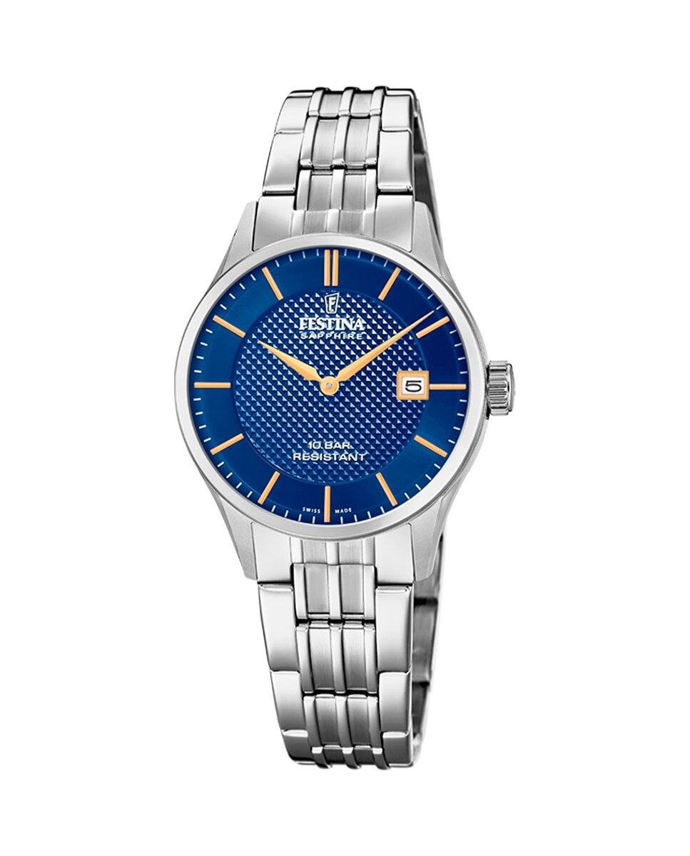 

Женские часы F20006/3 Swiss Made из серебристой стали Festina, серебро