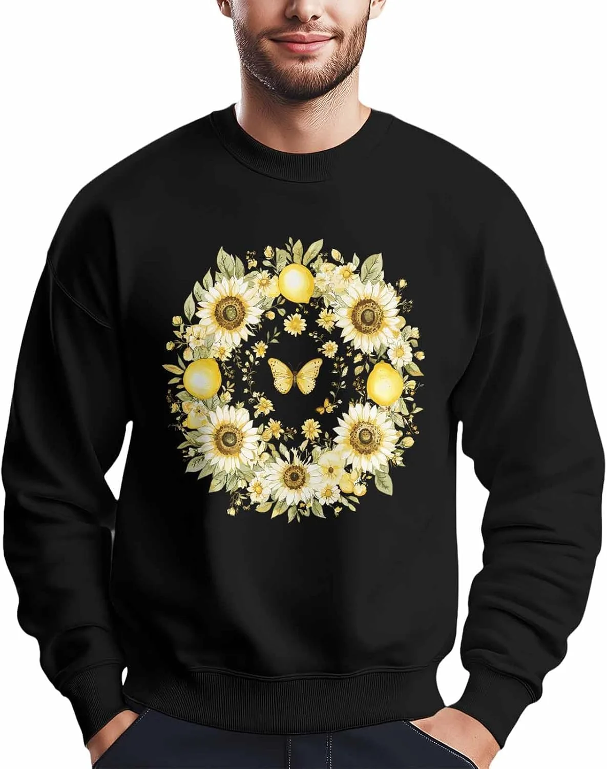 

Мужской свитшот с принтом Daisy Butterfly Lemon Winvebermior