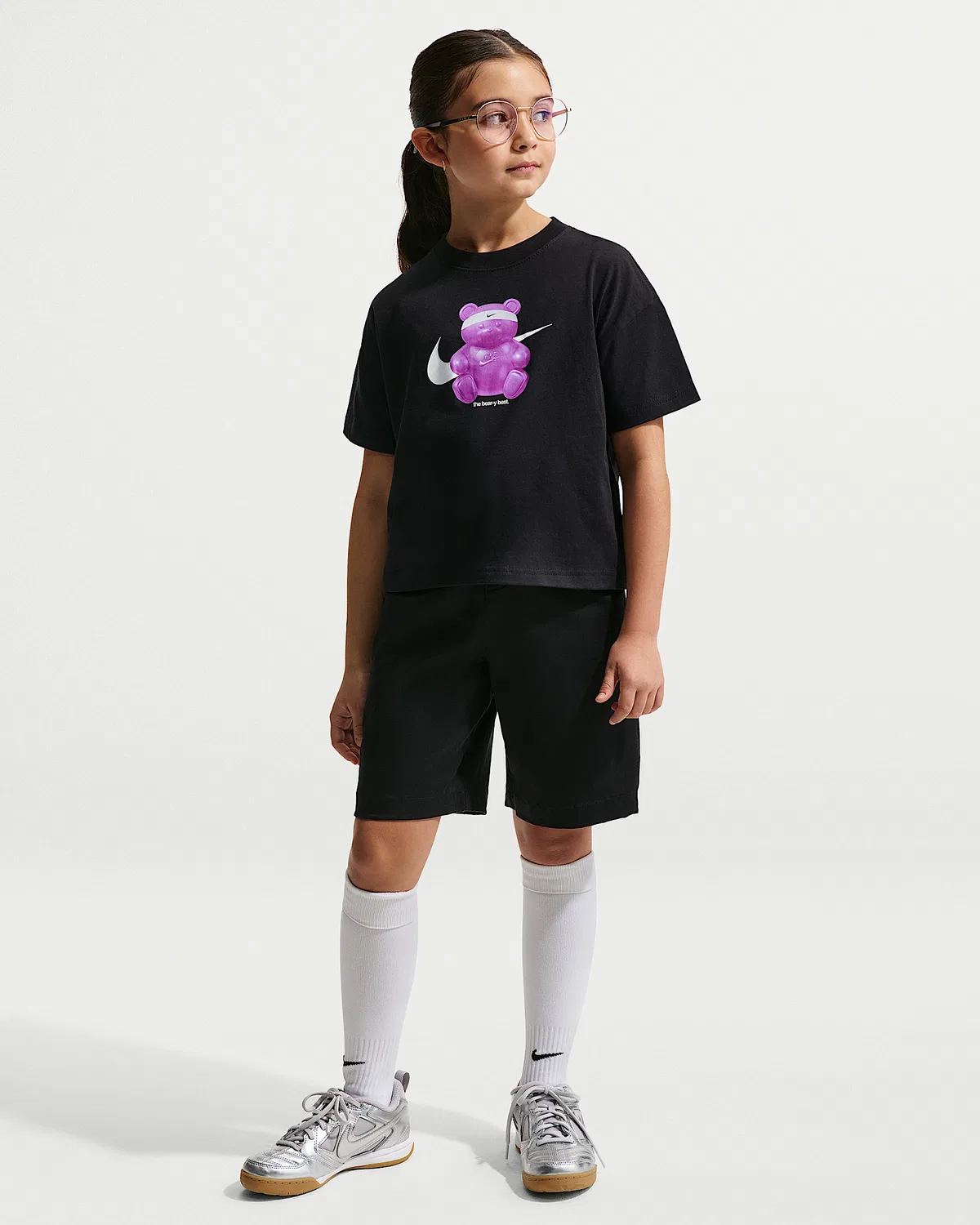 Детская футболка Nike Sportswear Boxy, Black — фото 4