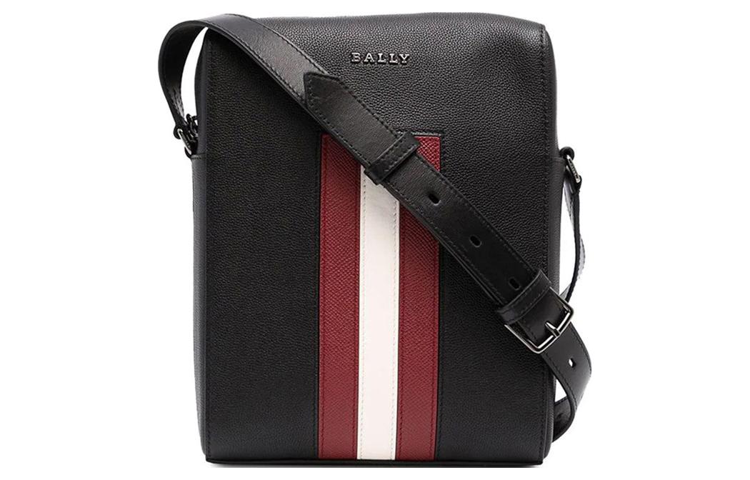 

BALLY Кожаная наплечная сумка через плечо, мужская черная