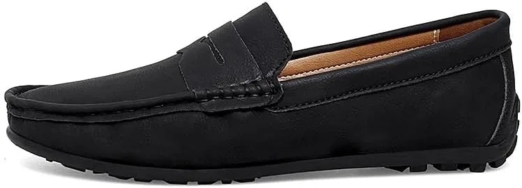 Лоферы мужские из искусственной кожи, черные PUGHGAETZF — фото 3