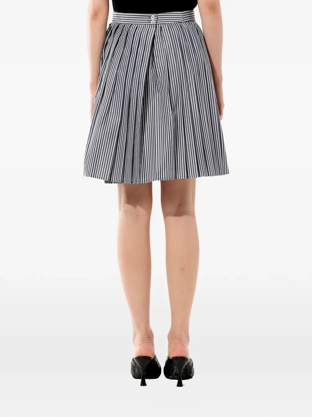 Полосатая плиссированная юбка Balenciaga, синий — фото 4