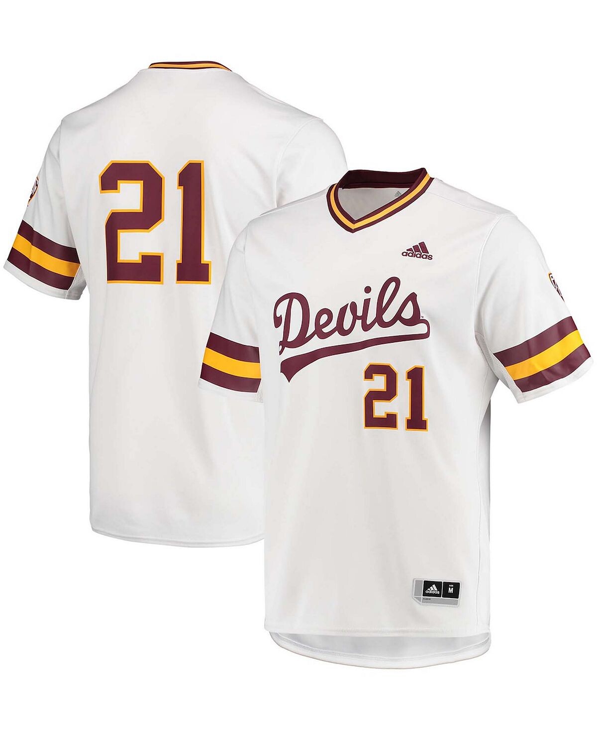 

Мужская белая бейсбольная майка штата Аризона Sun Devils Replica adidas