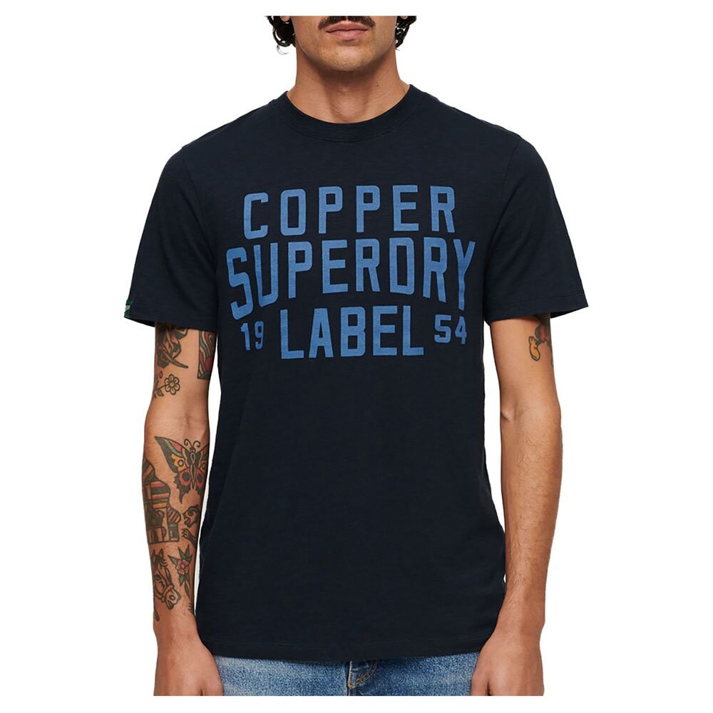 

Футболка Superdry Copper Label Workwear Short Sleeve Crew Neck, синий, Синий;черный, Футболка Superdry Copper Label Workwear Short Sleeve Crew Neck, синий