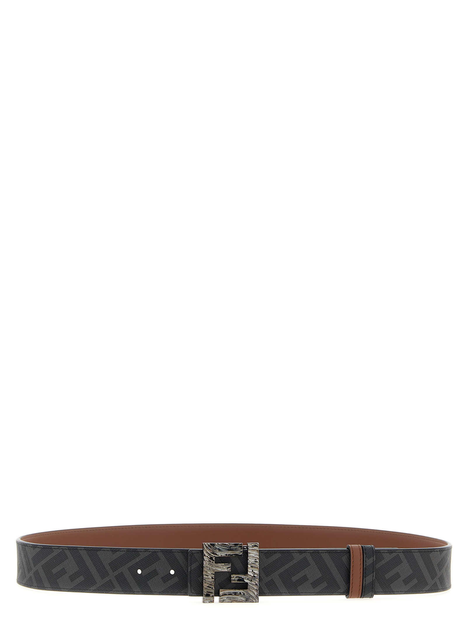 Ремень с двойной пряжкой FF, двусторонний FENDI, мультиколор — фото 2
