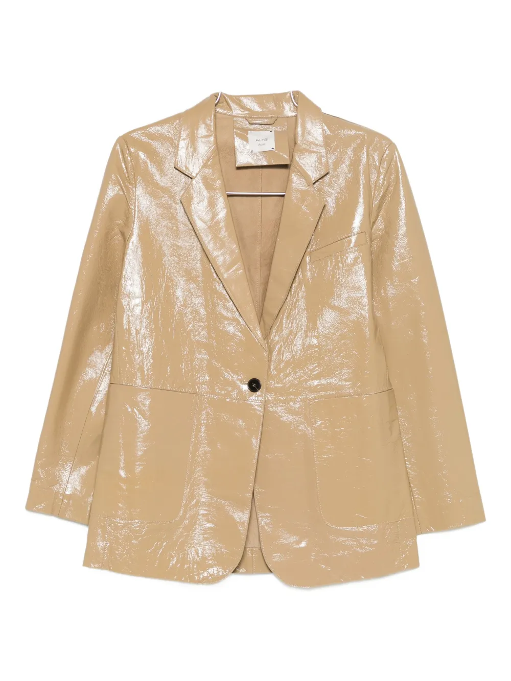 

Однобортный кожаный пиджак Alysi, нейтральный