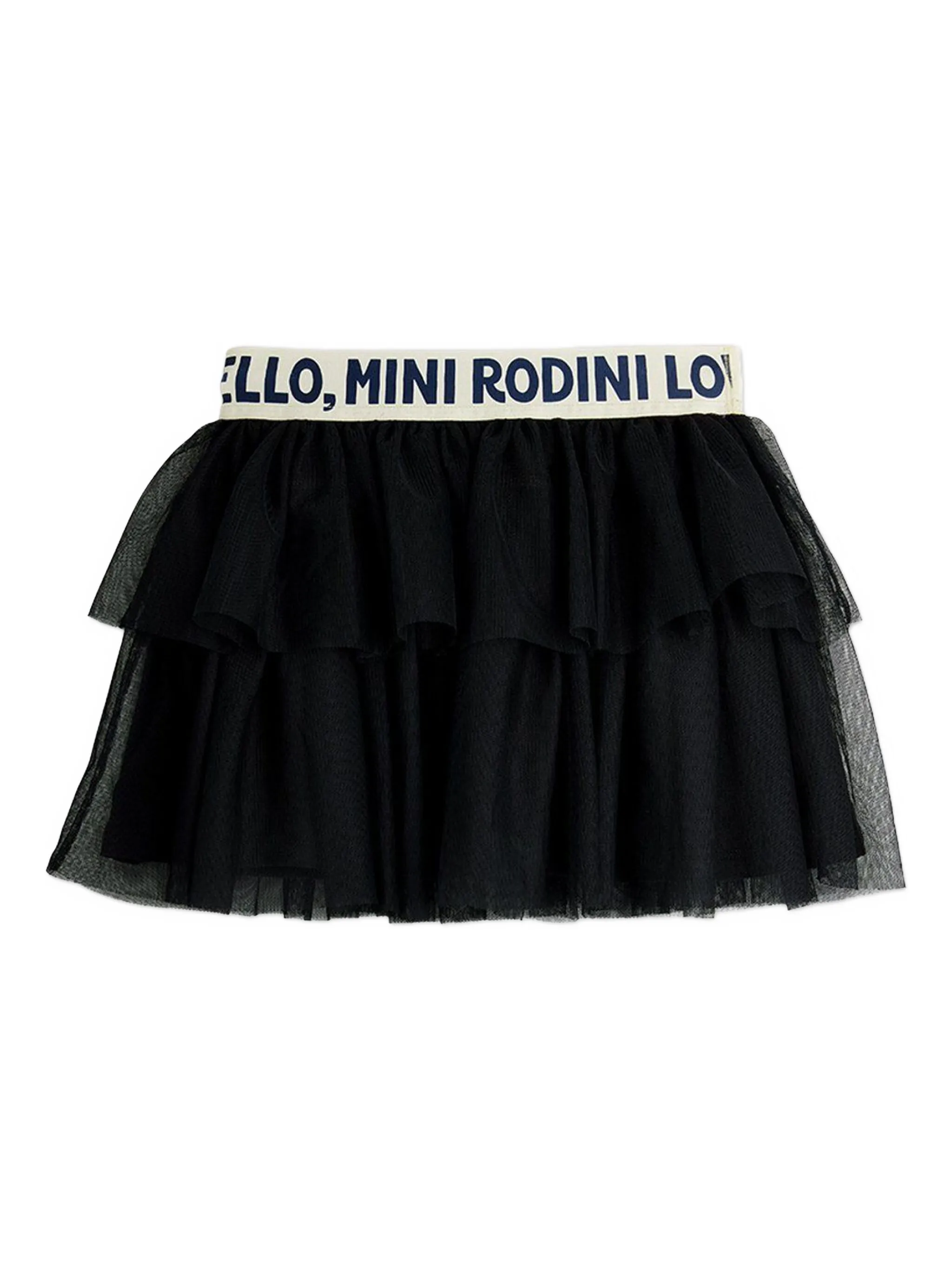 

Юбка с оборчатым логотипом на поясе Mini Rodini, черный