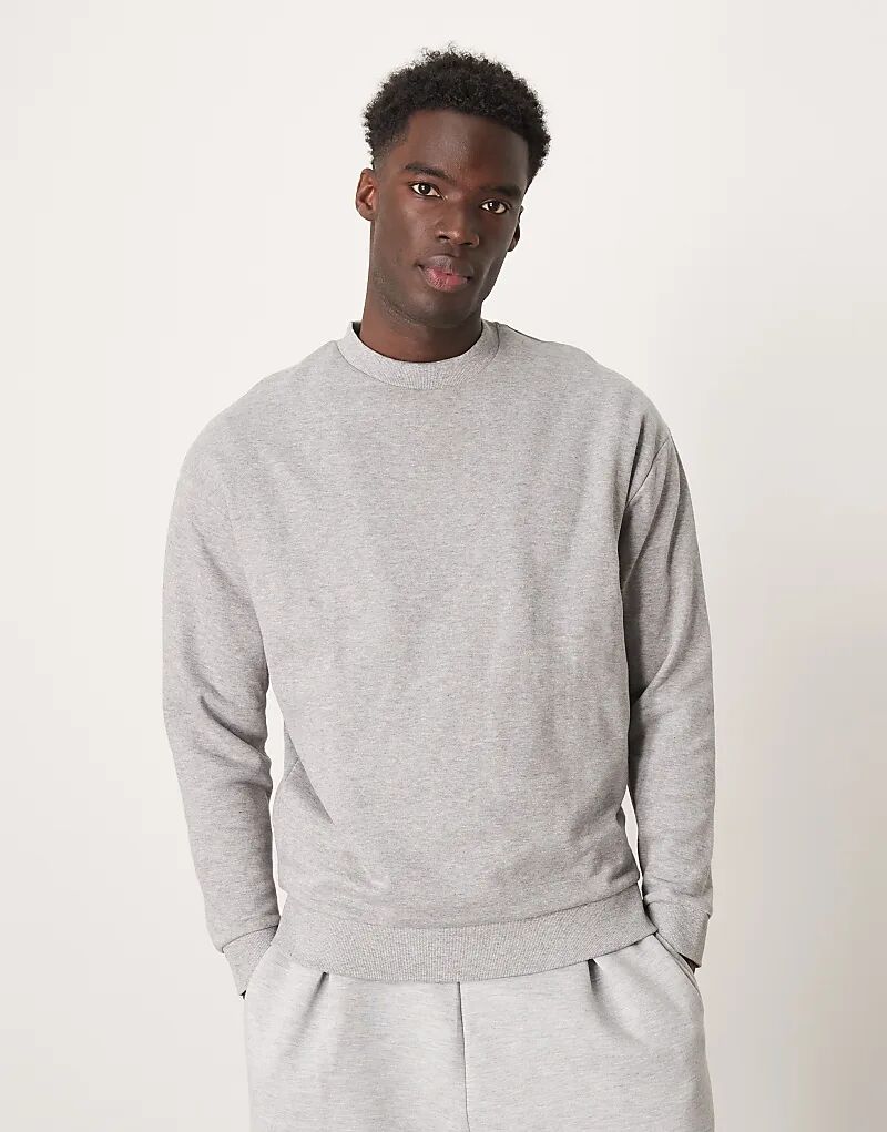 

Толстовка оверсайз серого меланжевого цвета ASOS DESIGN