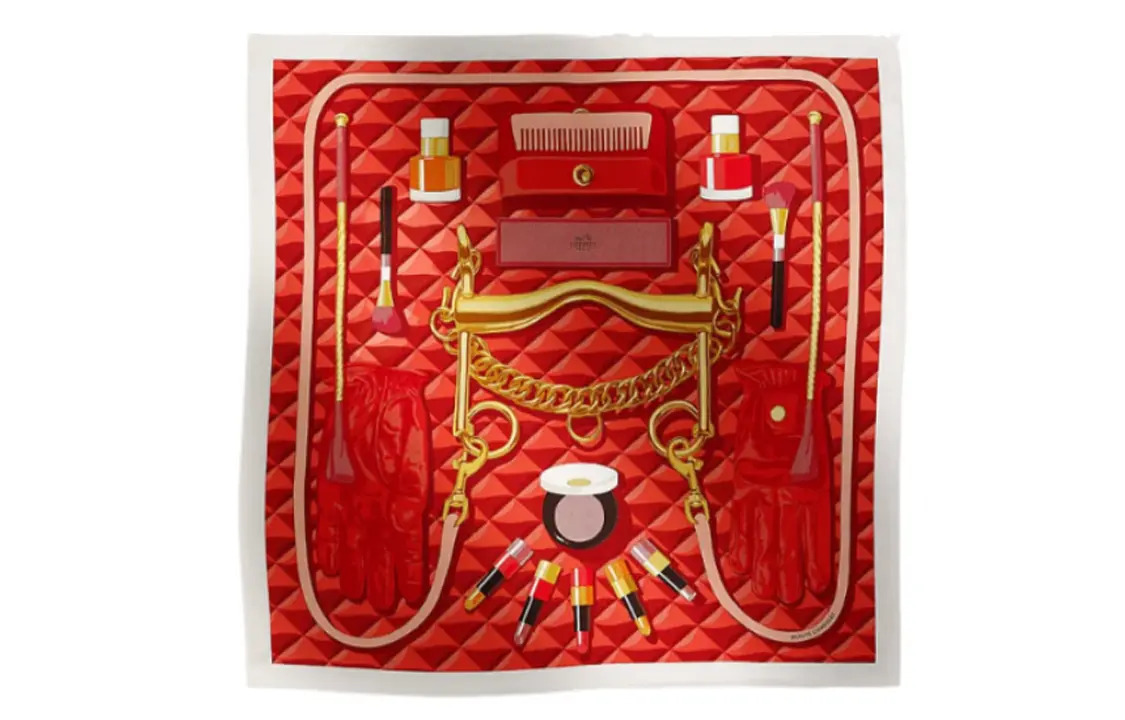 

HERMES Шёлковый шарф, Red