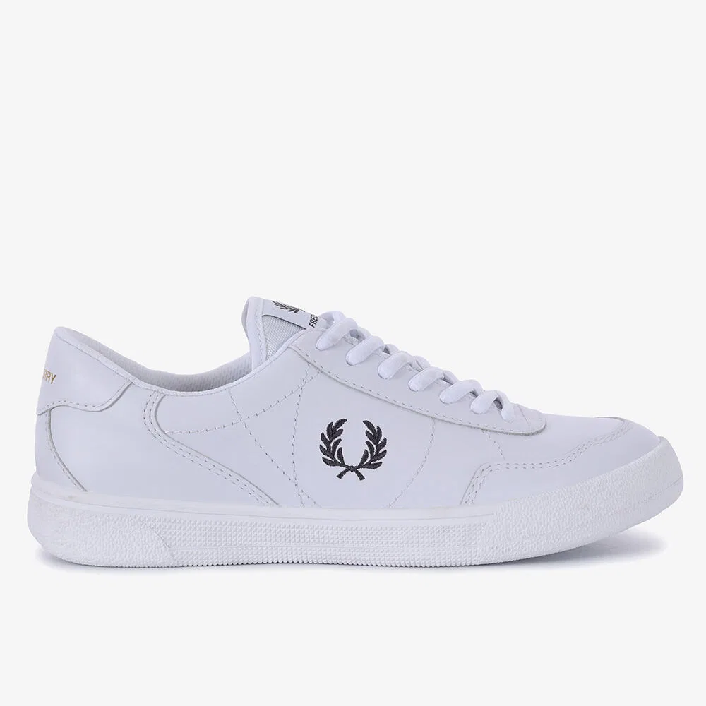 Мужские низкие кожаные кеды B11 белые с серым от Fred Perry