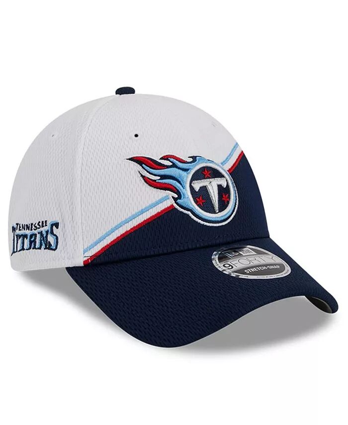 

Мужская белая, темно-синяя регулируемая кепка Tennessee Titans 2023 Sideline 9FORTY New Era, белый