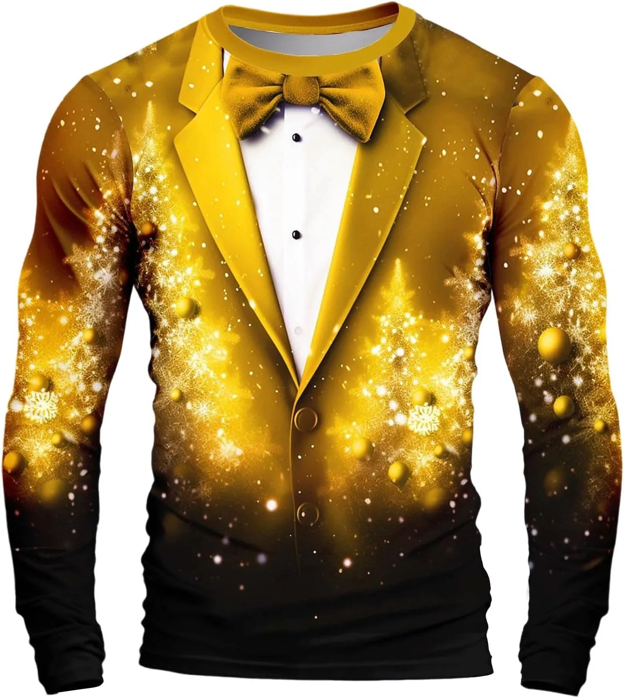 

Мужская футболка с длинным рукавом и новогодним принтом Sdeycui