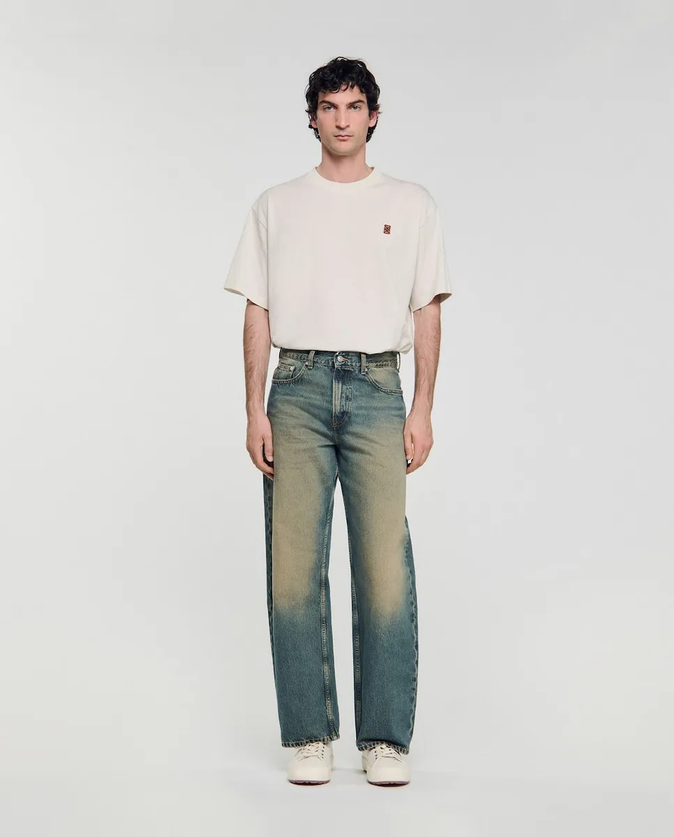 

Мужские свободные джинсы Sandro, небесно-голубой