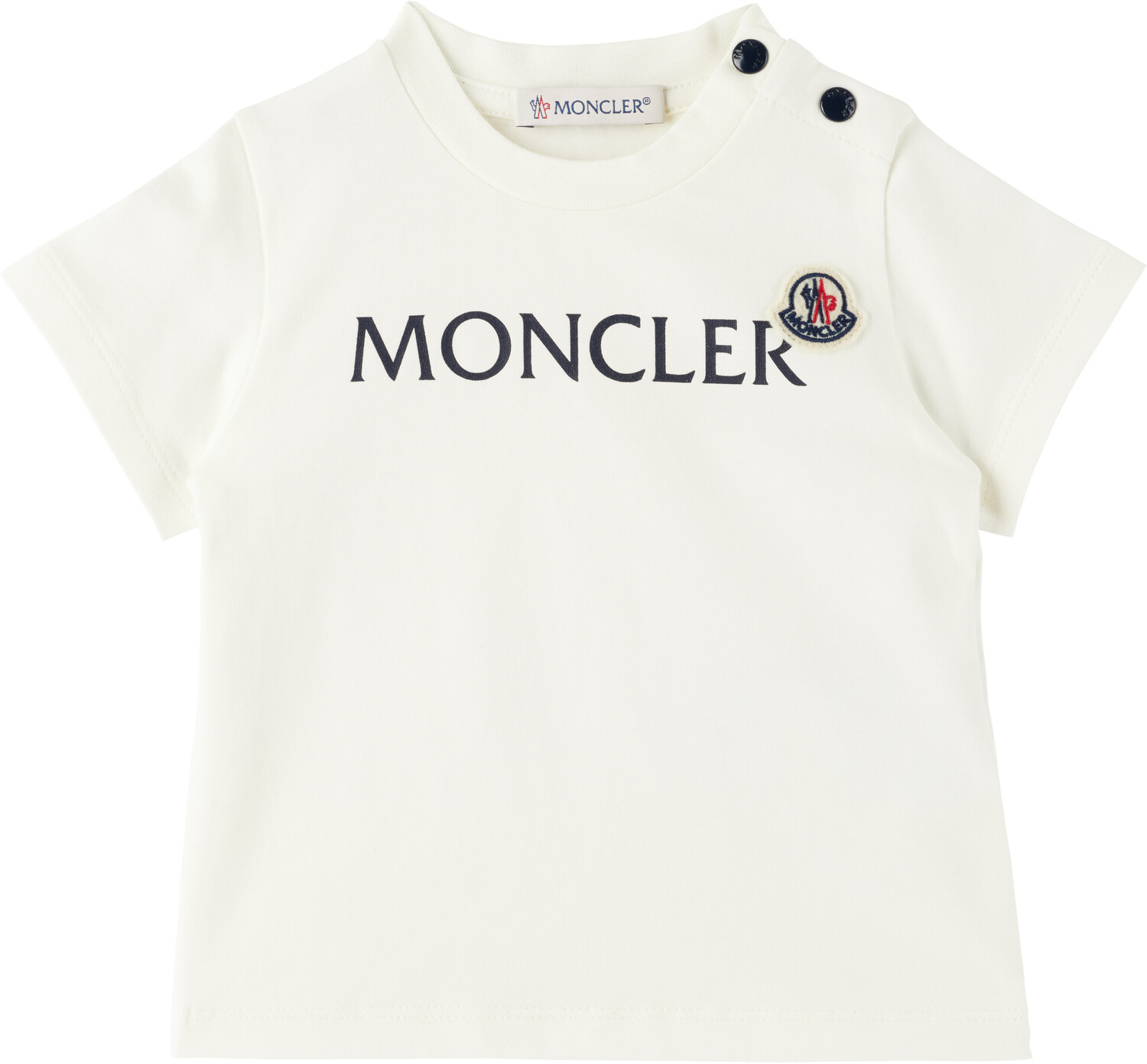 

Футболка из джерси с логотипом для малышей Moncler Enfant, белый