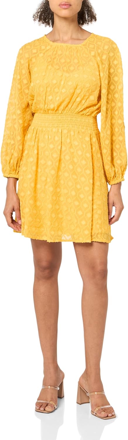 

Женское платье Tommy Hilfiger из крепа с длинными рукавами и присборенной талией, Deep Maize