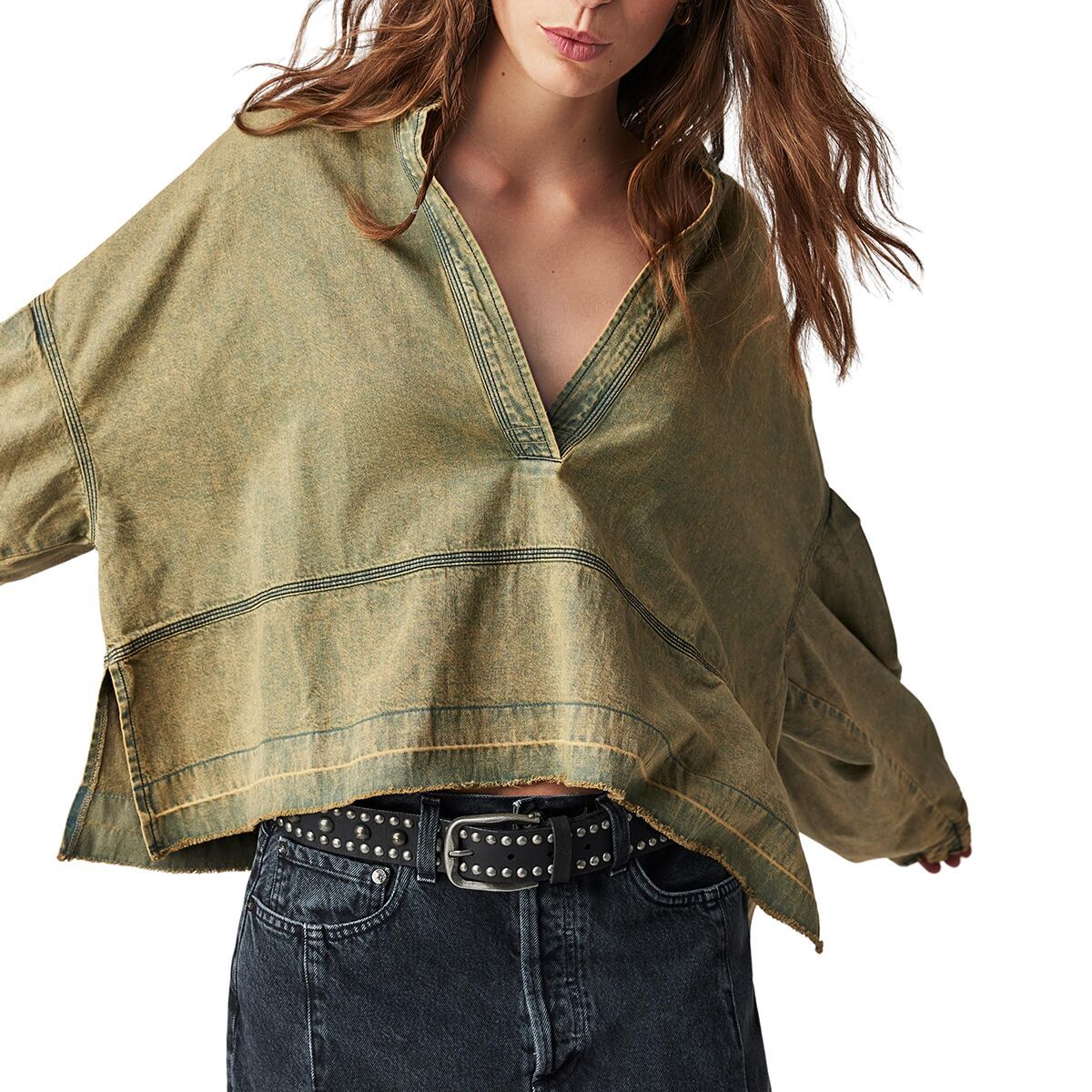

Джинсовый пуловер Jude Free People, коричневый