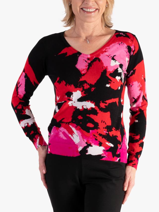 

Джемпер с абстрактными розами chesca, цвет Black/Red