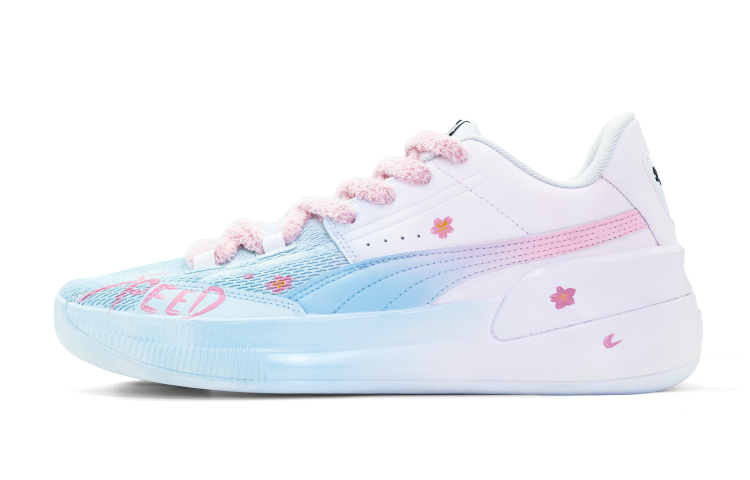 

PUMA Кроссовки баскетбольные Clyde Hardwood Team Cherry Blossom Island, Limited Pink, устойчивые к истиранию, низкие, unisex