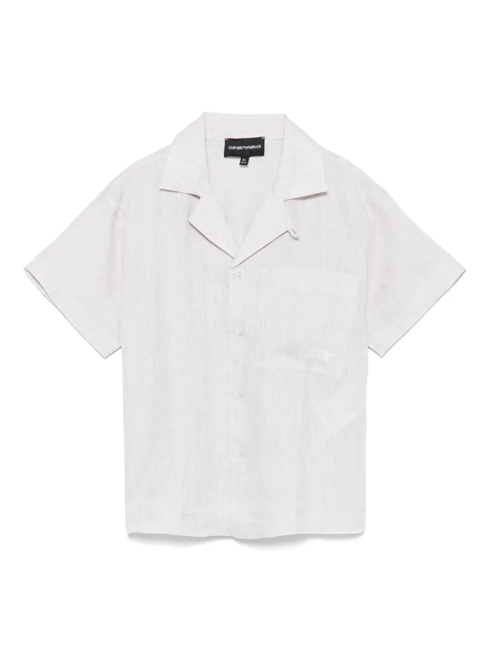 

Рубашка с вышитым логотипом Emporio Armani Kids, нейтральный