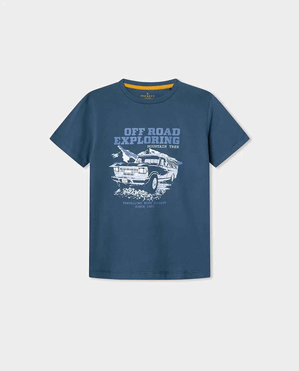 

Детская футболка с графикой Hackett, индиго