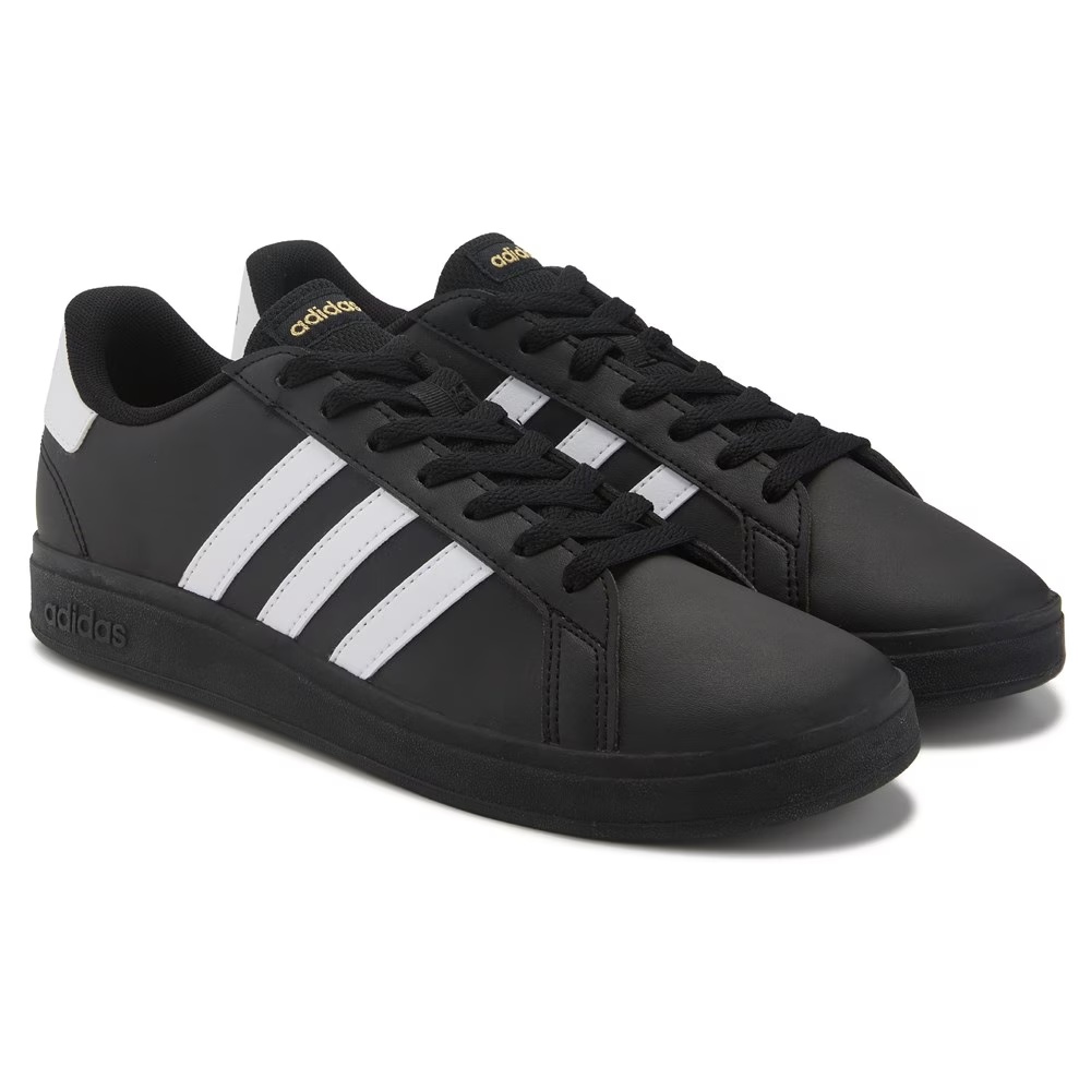 

Детские кроссовки на шнурках Grand Court 2.0 Adidas, black/white