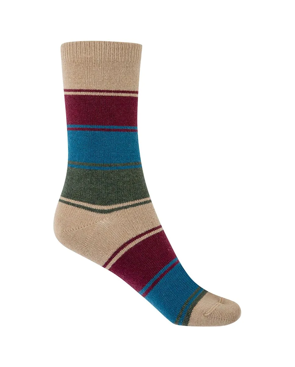 

Женские короткие носки из кашемира и шерсти в полоску Сделано в Испании Punto Blanco, коричневый