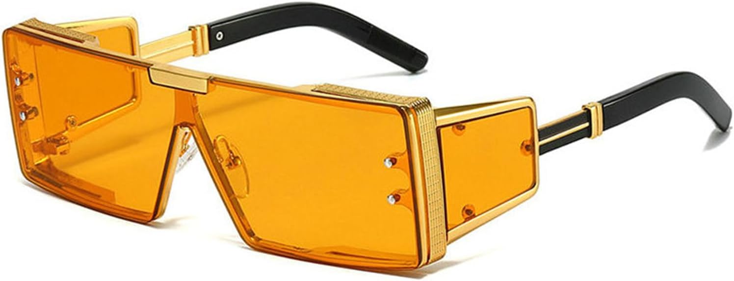 

Солнцезащитные очки Willochra в стиле панк, цельные, для женщин и мужчин, винтажные, прямоугольные, роскошные, в металлической оправе, черные, с защитой от УФ-излучения UV400, C4