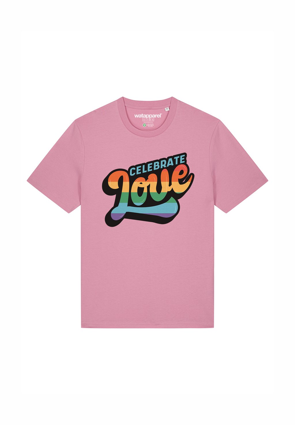 

Футболка с принтом CELEBRATE LOVE watapparel, светло-розовый