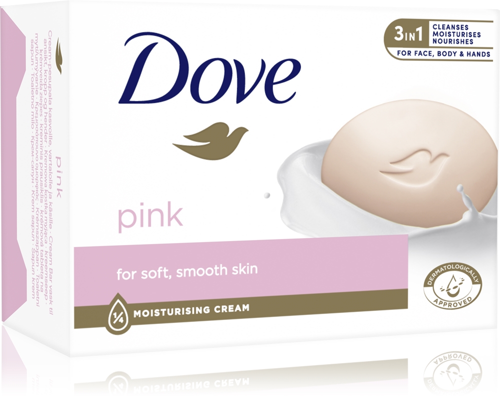 

Розовое очищающее мыло Dove, 90 гр