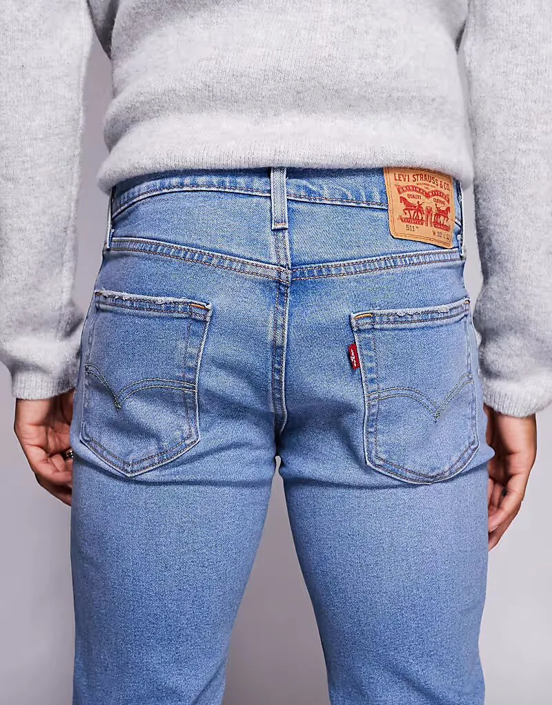 Джинсы Levi's 511 slim светлого оттенка, light wash — фото 4
