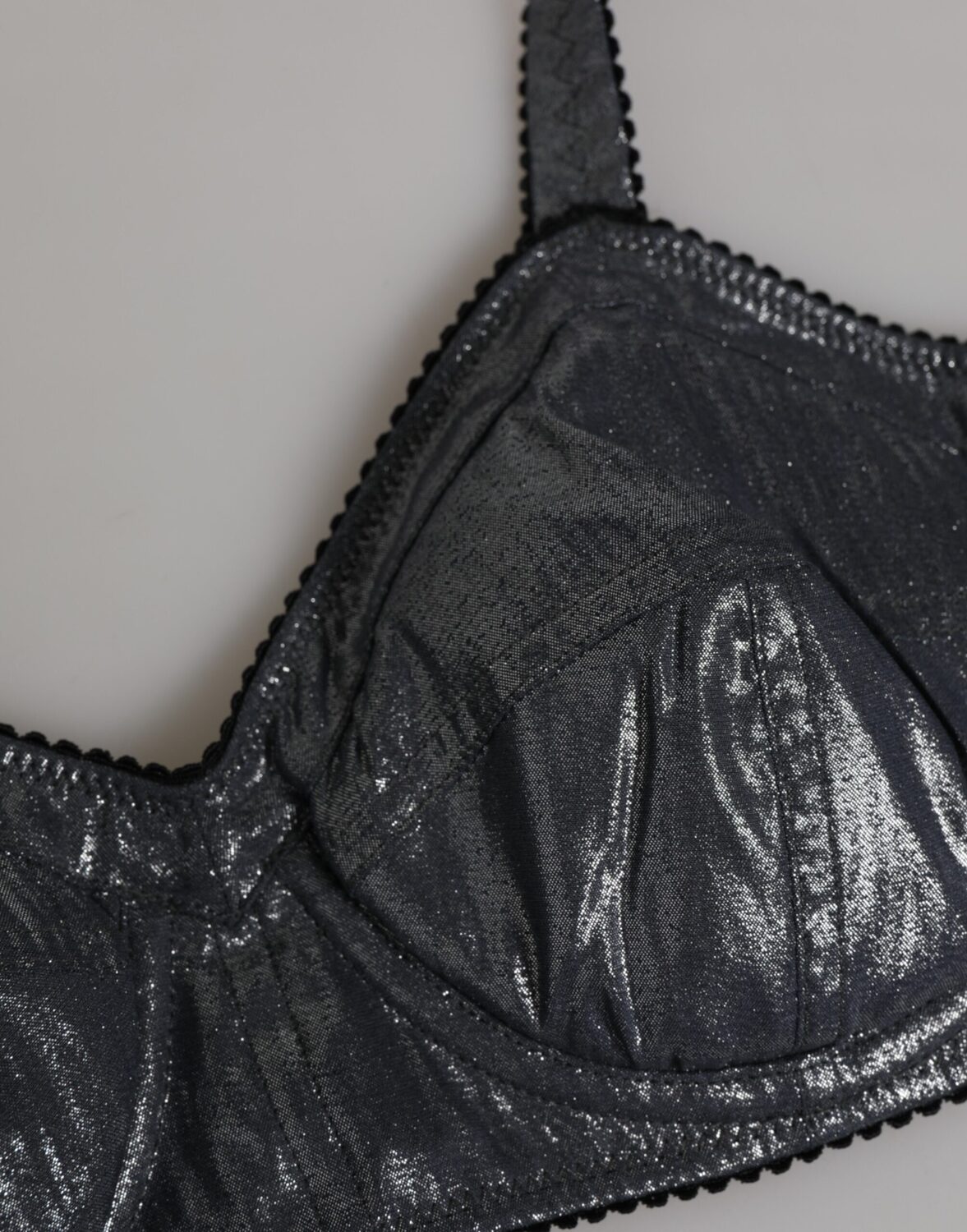Нижнее белье Balconcino Bra из темно-серого шелка с эластичным лифом Dolce & Gabbana, темно-серый — фото 2